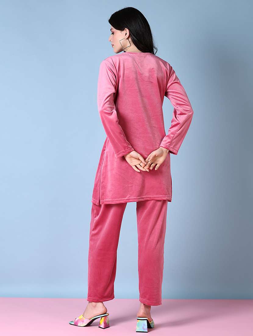 women pink embroidered kurta pant set - 21580936 -  Standard Image - 1