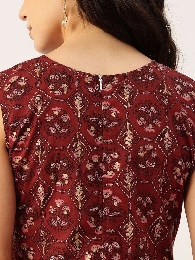 women printed sleeveless flared kurta - 21581185 - Standard Image - 4