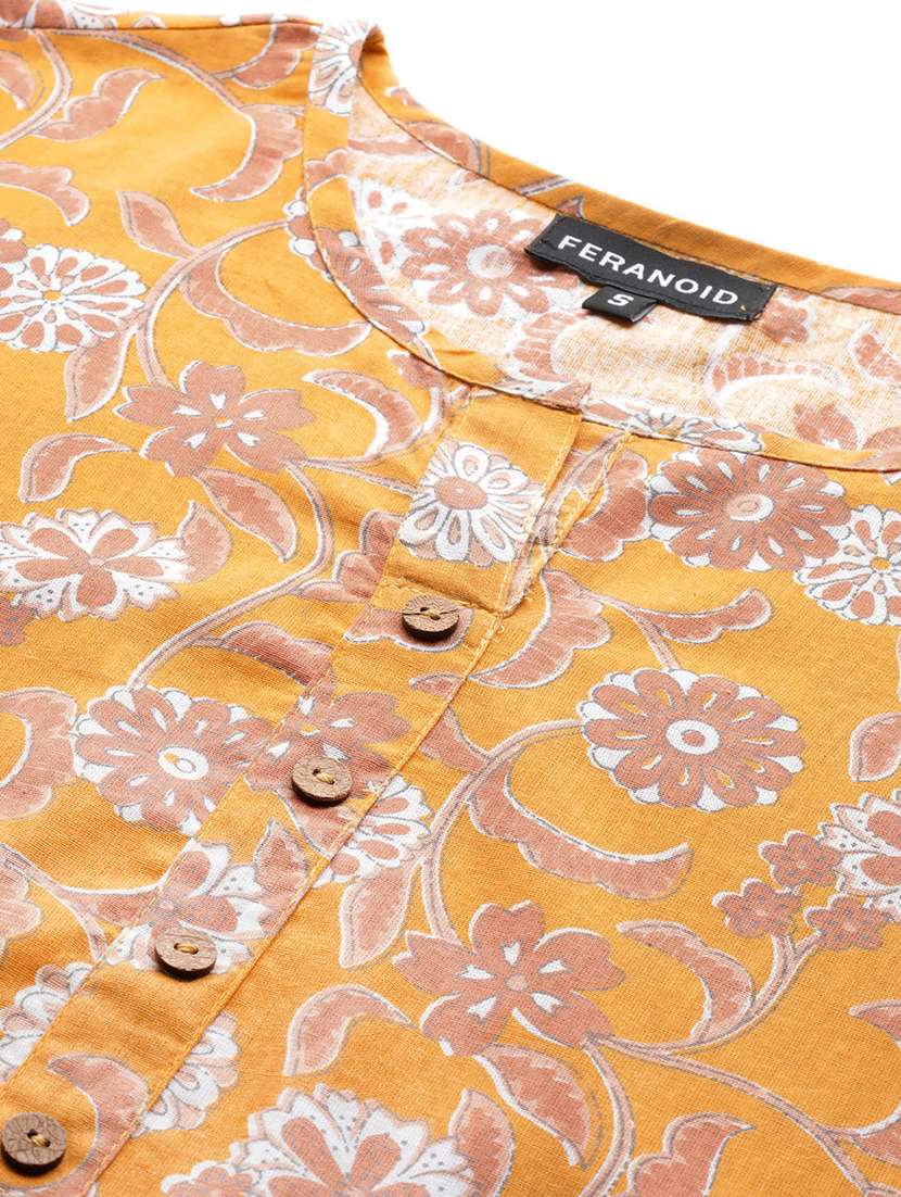 women floral printed three quarter sleeve short kurti - 21581202 - Standard Image - 4