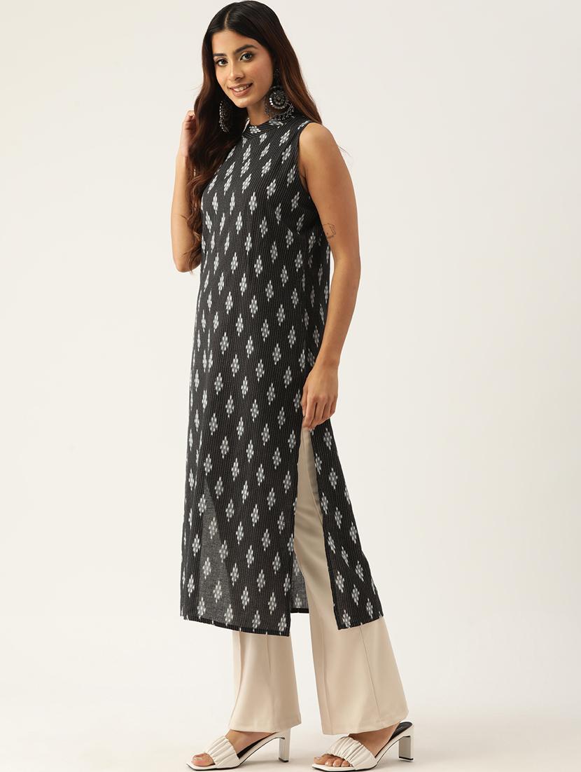 women printed sleeveless straight kurta - 21581264 -  Standard Image - 1