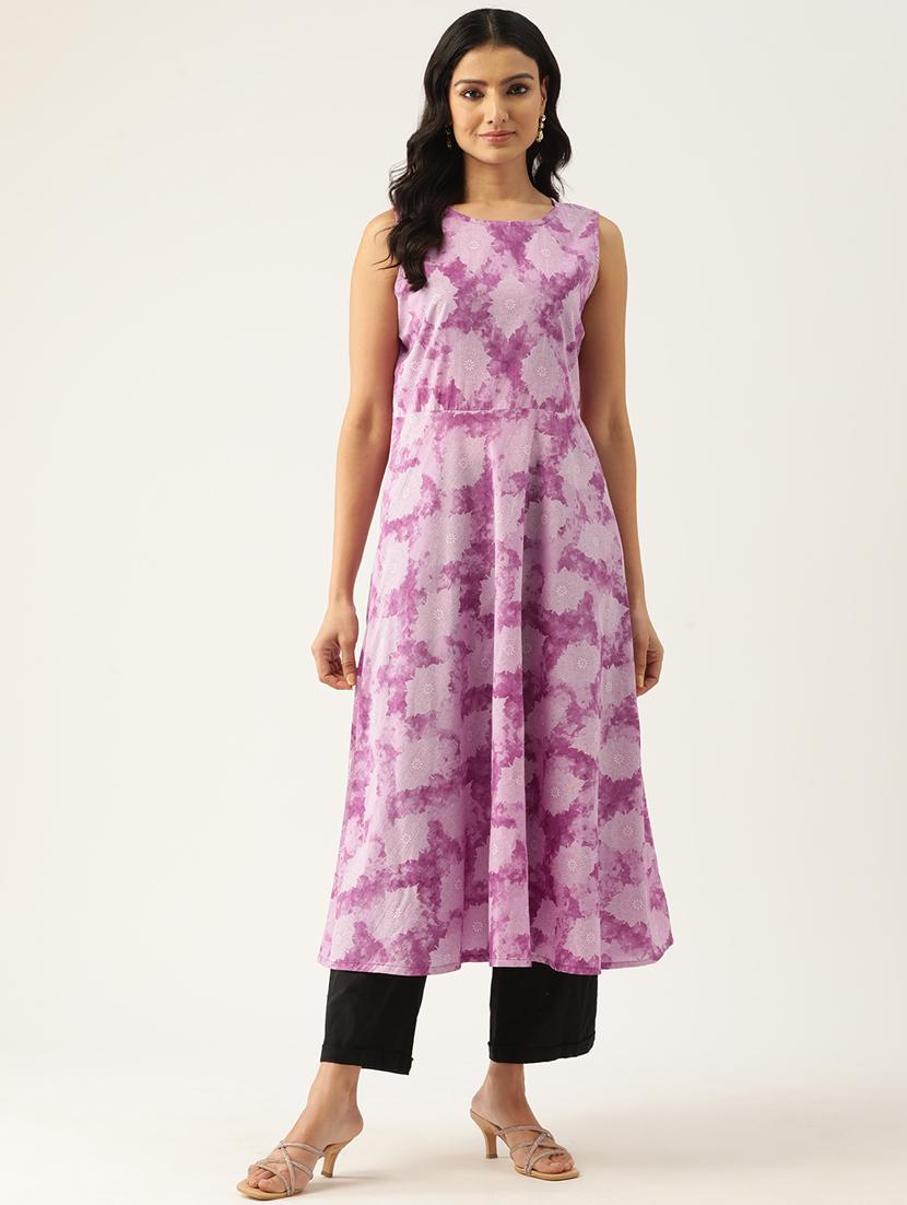women printed sleeveless a-line kurta - 21581266 - Standard Image - 1