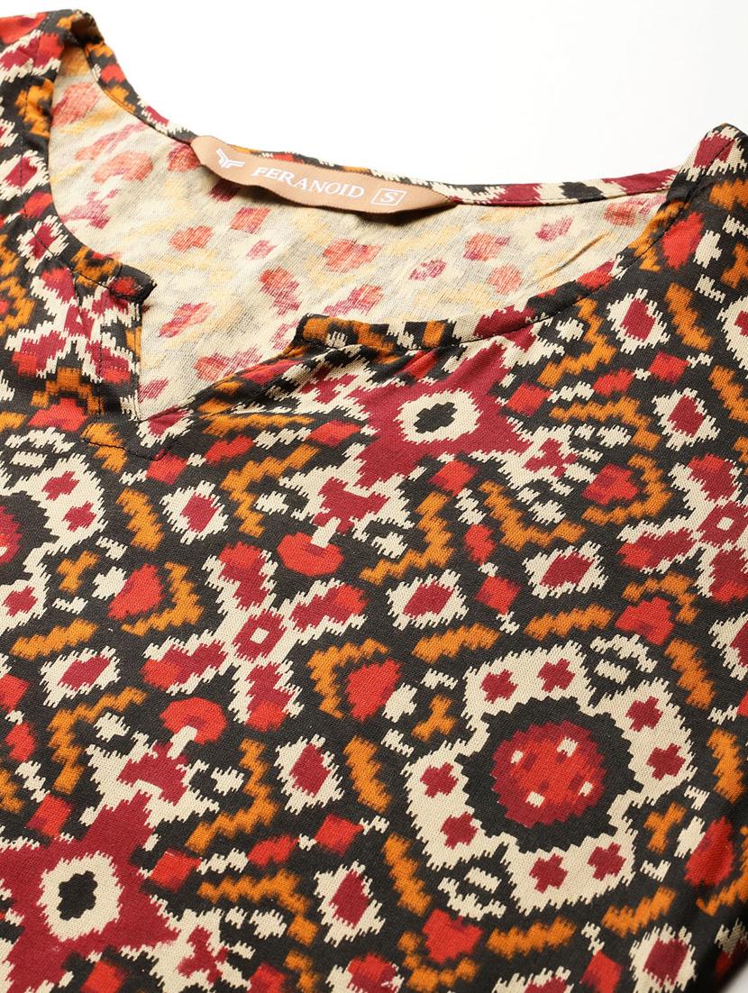 women printed three quarter sleeve short kurti - 21581306 - Standard Image - 4
