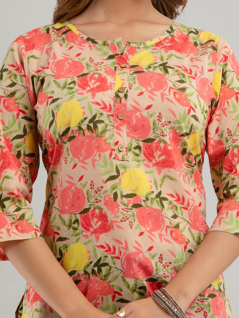 women three quarter sleeve straight kurti - 21581359 - Standard Image - 4
