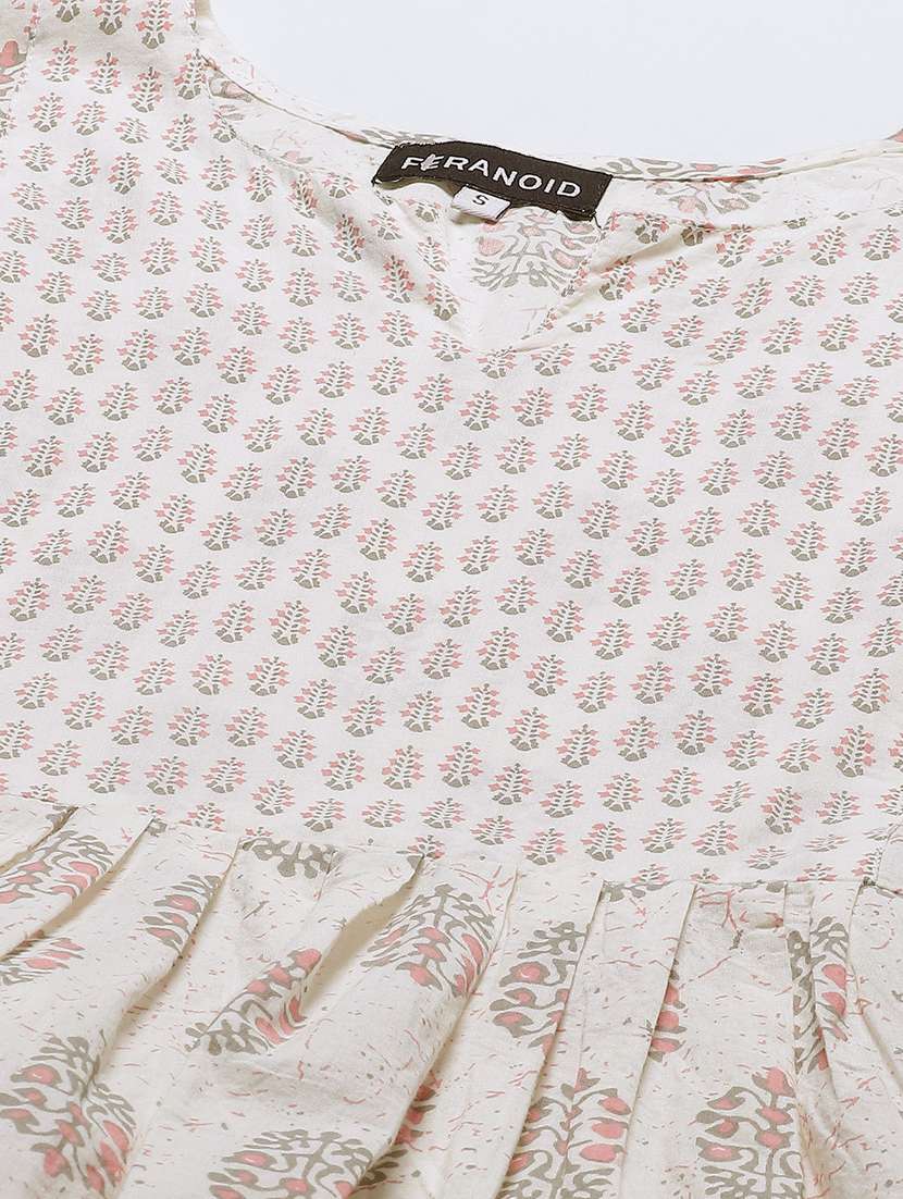 women printed three quarter sleeve short kurti - 21581393 -  Standard Image - 4