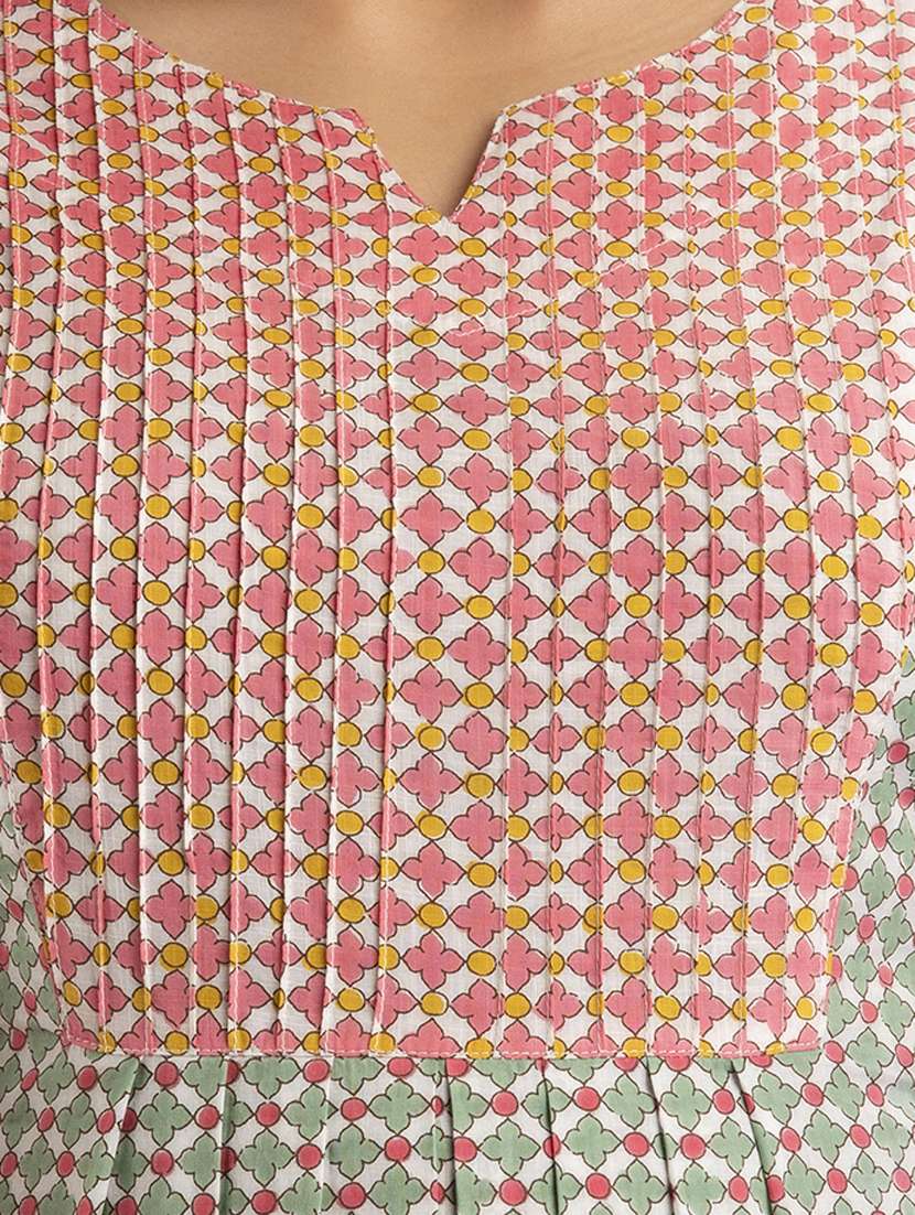 women printed three quarter sleeve short kurti - 21581410 -  Standard Image - 4