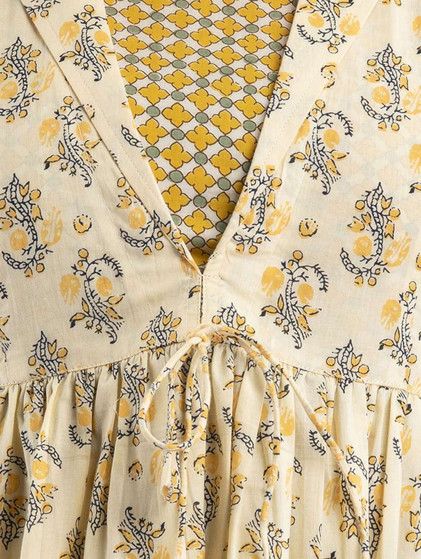 women printed three quarter sleeve short kurti - 21581412 -  Standard Image - 4