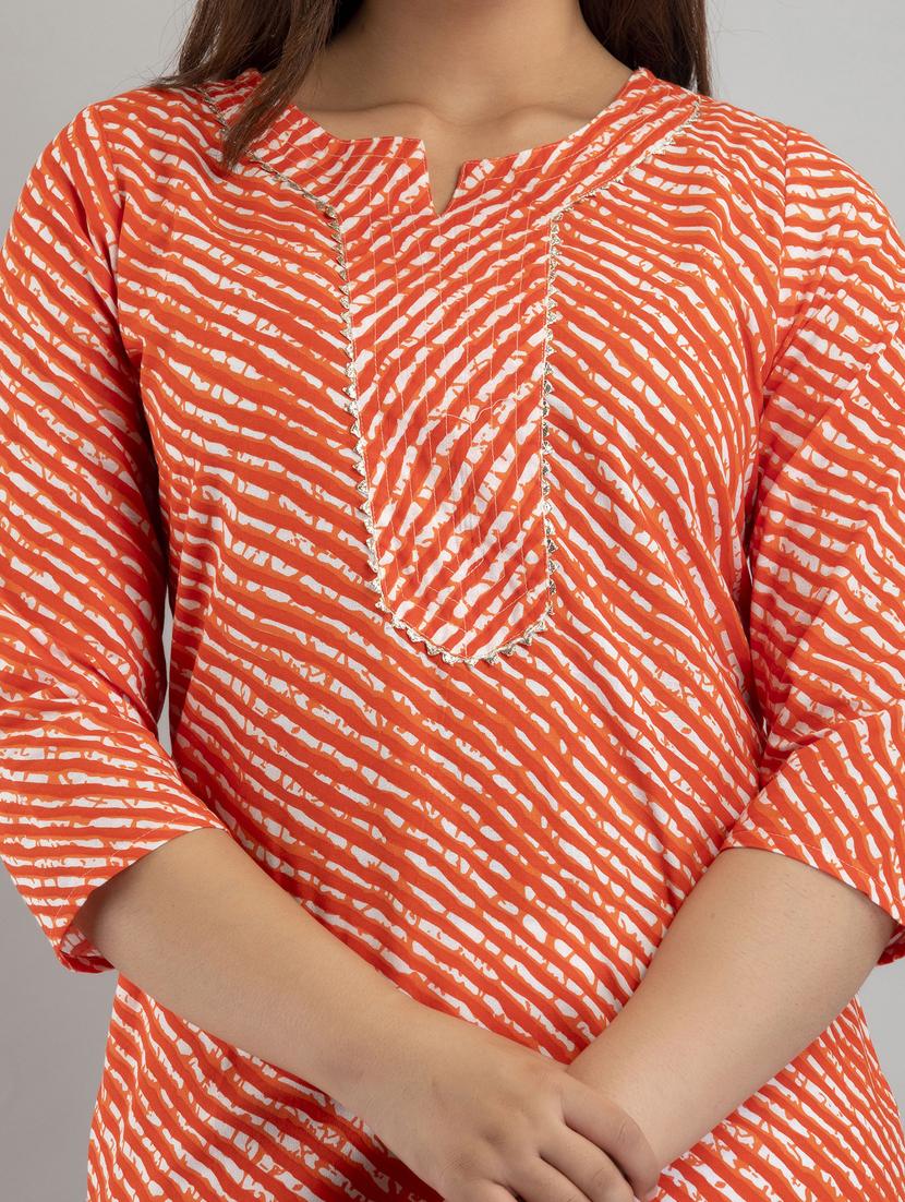 women printed three quarter sleeves straight kurta - 21581415 - Standard Image - 4