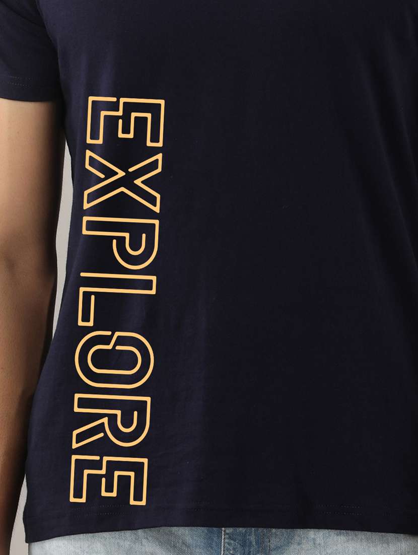 men slim fit typographic placement printed short sleeve t-shirt - 21581734 -  Standard Image - 4