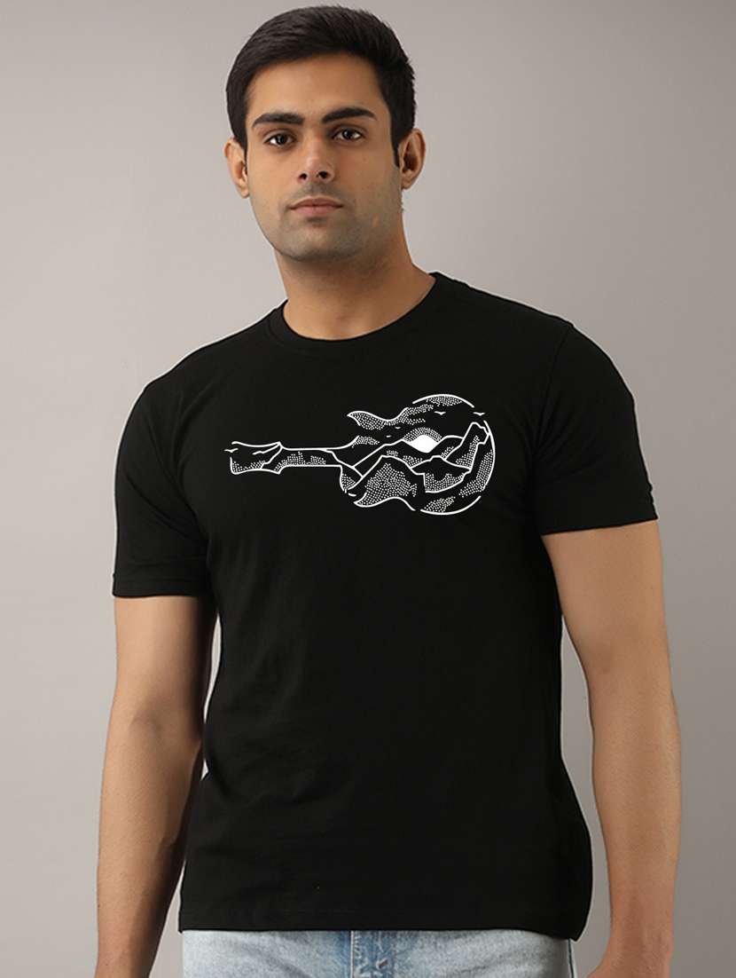 men slim fit chest graphic printed short sleeve t-shirt