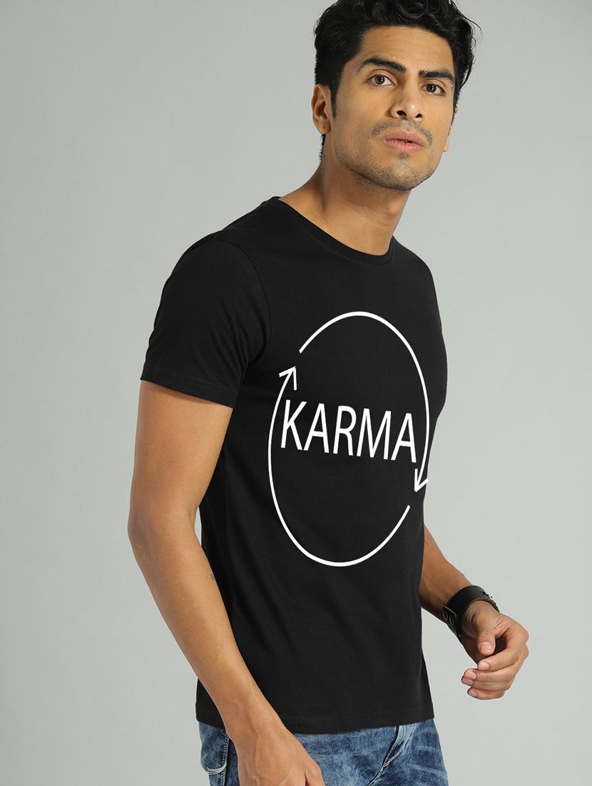 men slim fit front typographic printed short sleeves t-shirt - 21581767 - Standard Image - 1