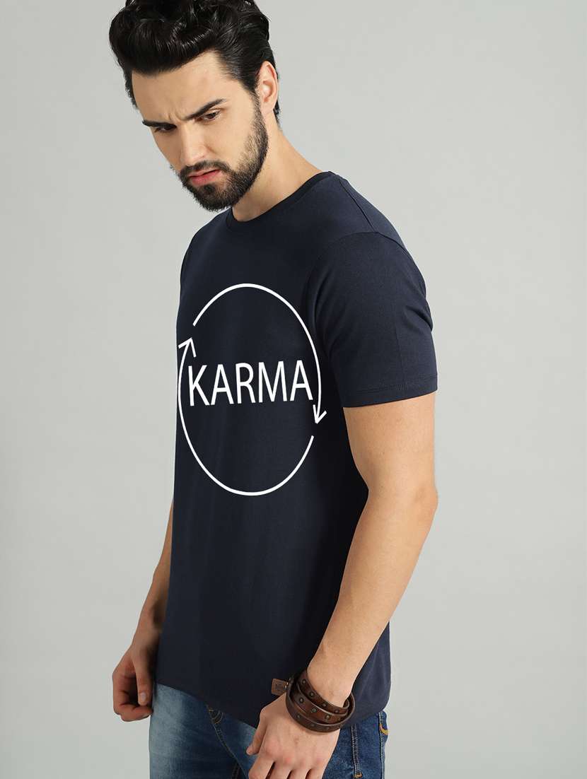 men slim fit front typographic printed short sleeves t-shirt - 21581768 -  Standard Image - 1