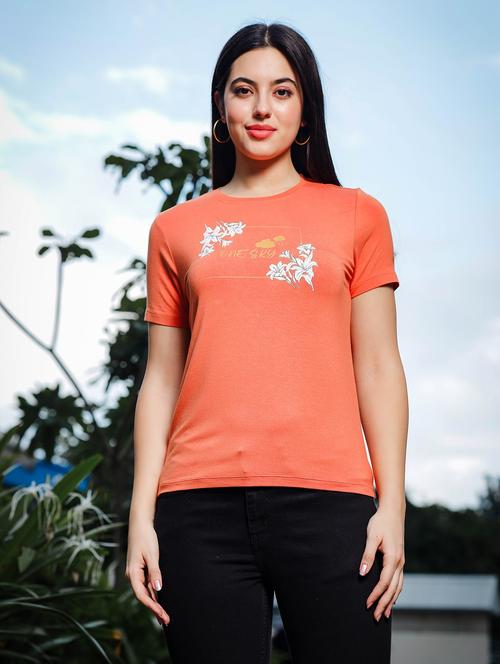 women printed short sleeve regular fit t-shirt - 21582154 -  Standard Image - 0