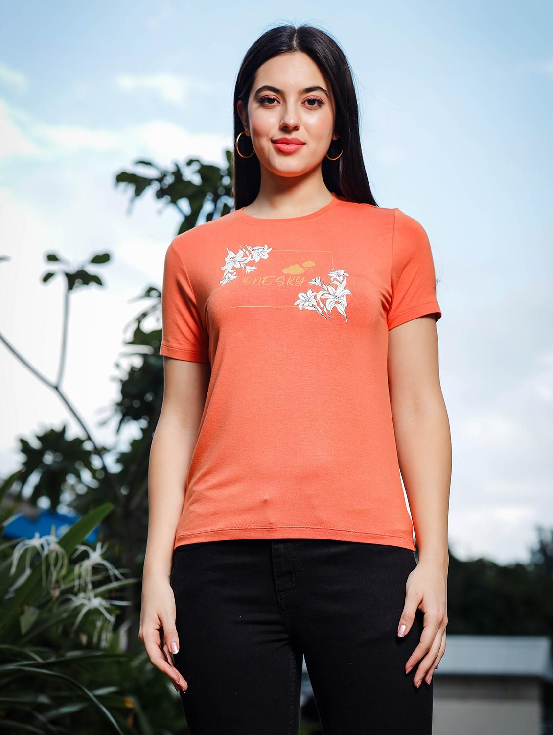 women printed short sleeve regular fit t-shirt - 21582154 -  Zoom Image - 0