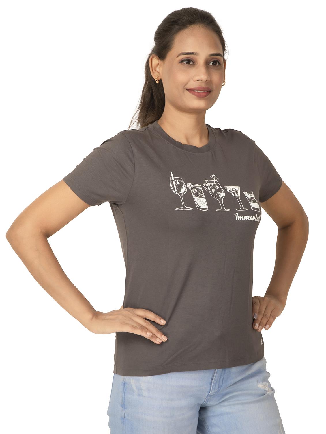 women printed short sleeve regular fit t-shirt - 21582190 -  Standard Image - 1