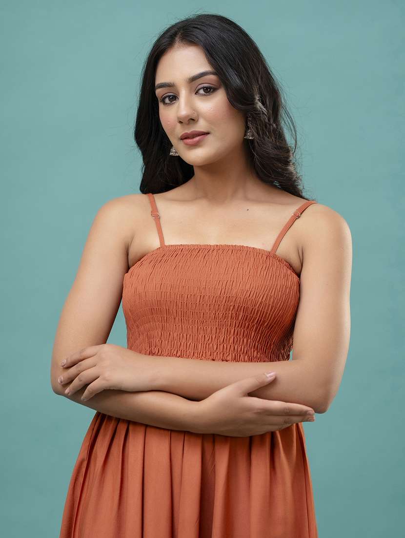 women solid sleeveless fit & flare dress - 21582216 -  Standard Image - 4