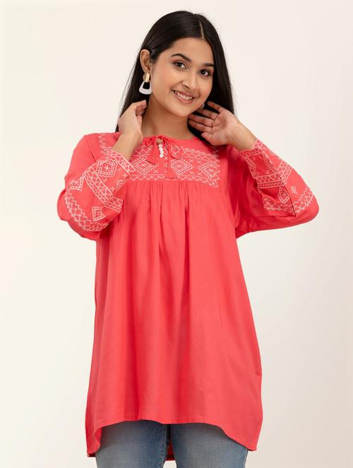 women embroidered long sleeves tunic - 21582242 -  Standard Image - 0