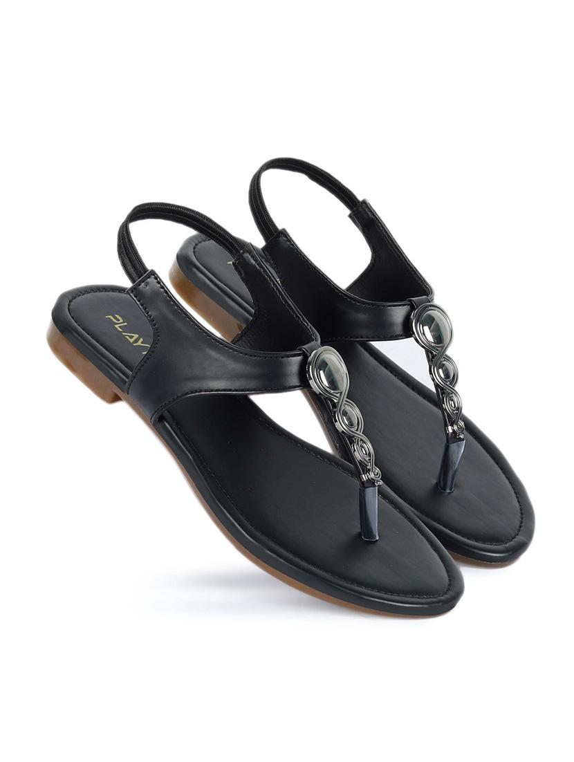 women black slip on sandal - 21582914 - Standard Image - 1