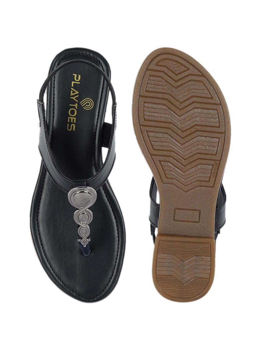 women black slip on sandal - 21582914 - Standard Image - 4