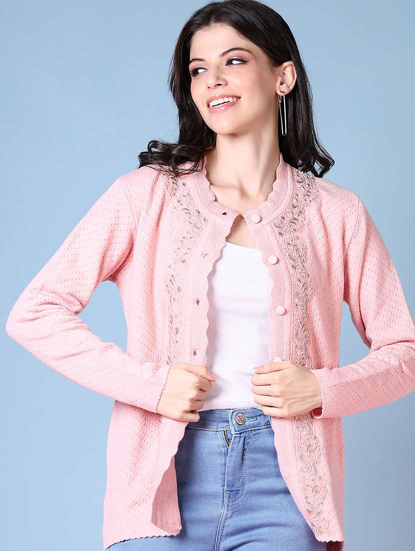 women self design long sleeve cardigan - 21582971 -  Standard Image - 1