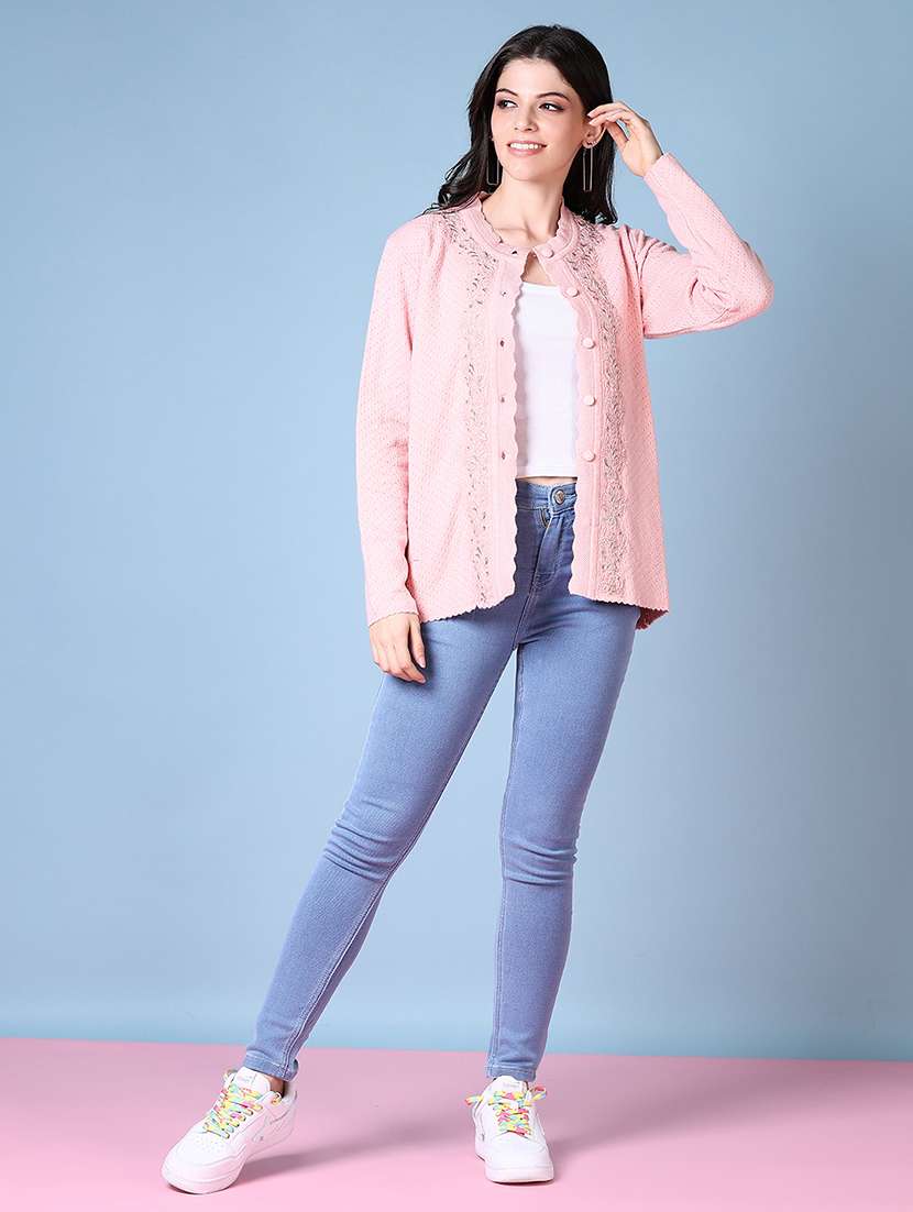 women self design long sleeve cardigan - 21582971 -  Standard Image - 4