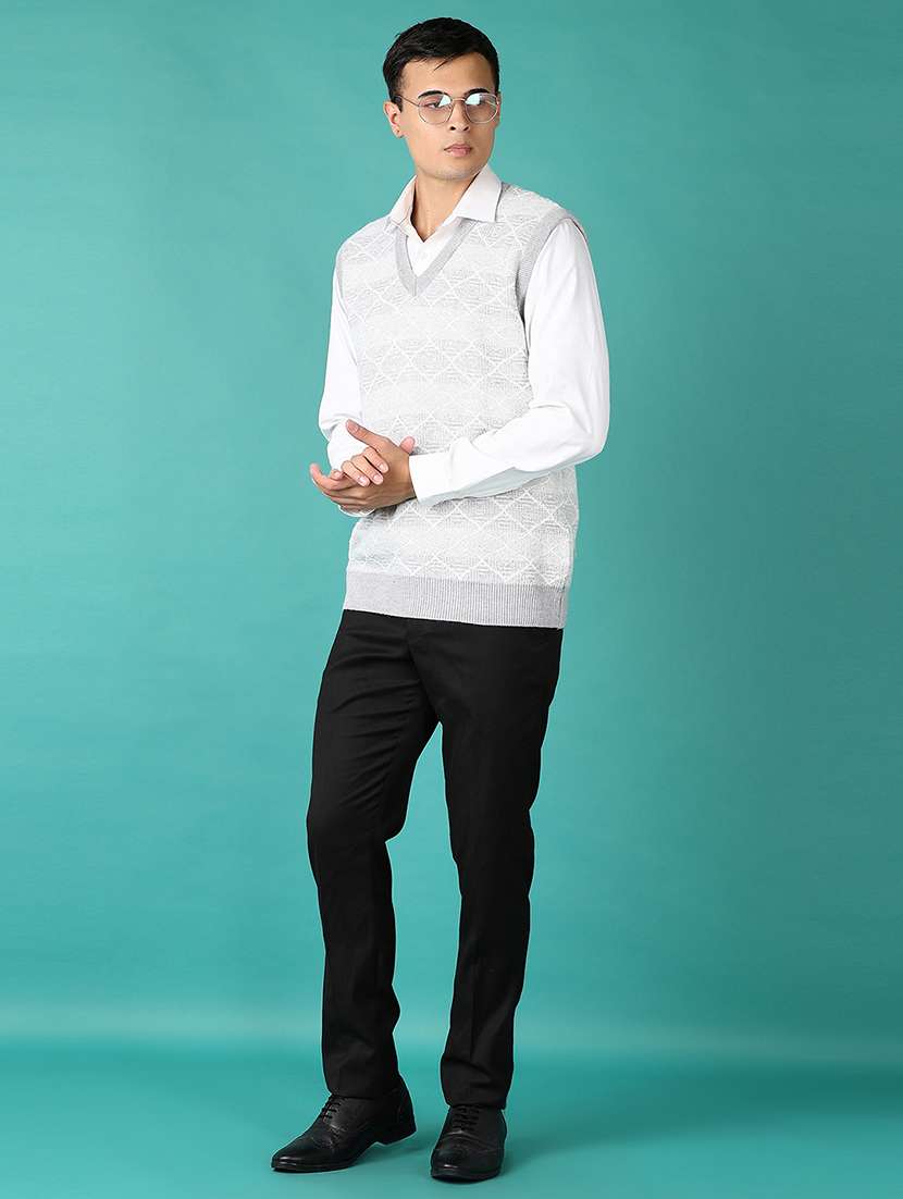 men self designed sleeveless cardigan - 21582983 -  Standard Image - 4