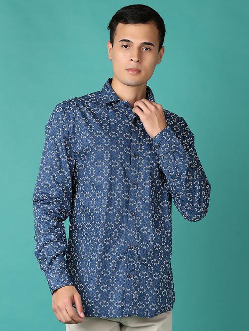 men long sleeves printed casual shirt - 21582991 - Standard Image - 0