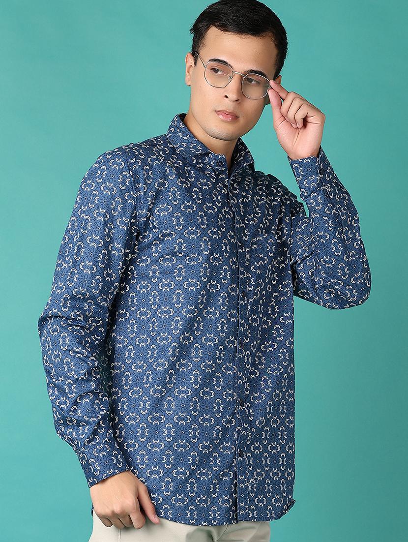 men long sleeves printed casual shirt - 21582991 -  Standard Image - 1
