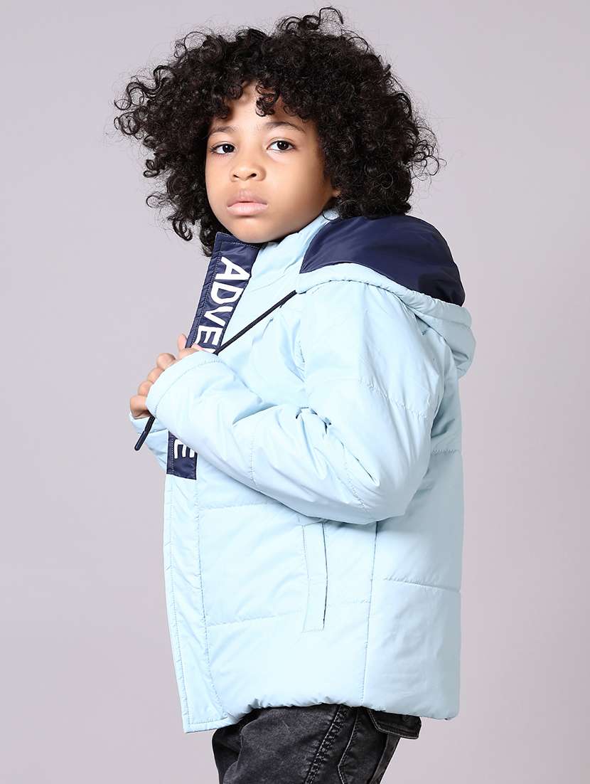 boys solid ong sleeve hooded bomber jacket - 21583034 -  Standard Image - 1
