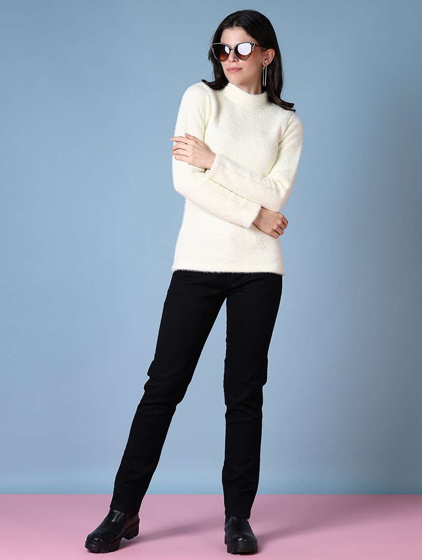 women mid rise solid cigarette trouser - 21583044 -  Standard Image - 4