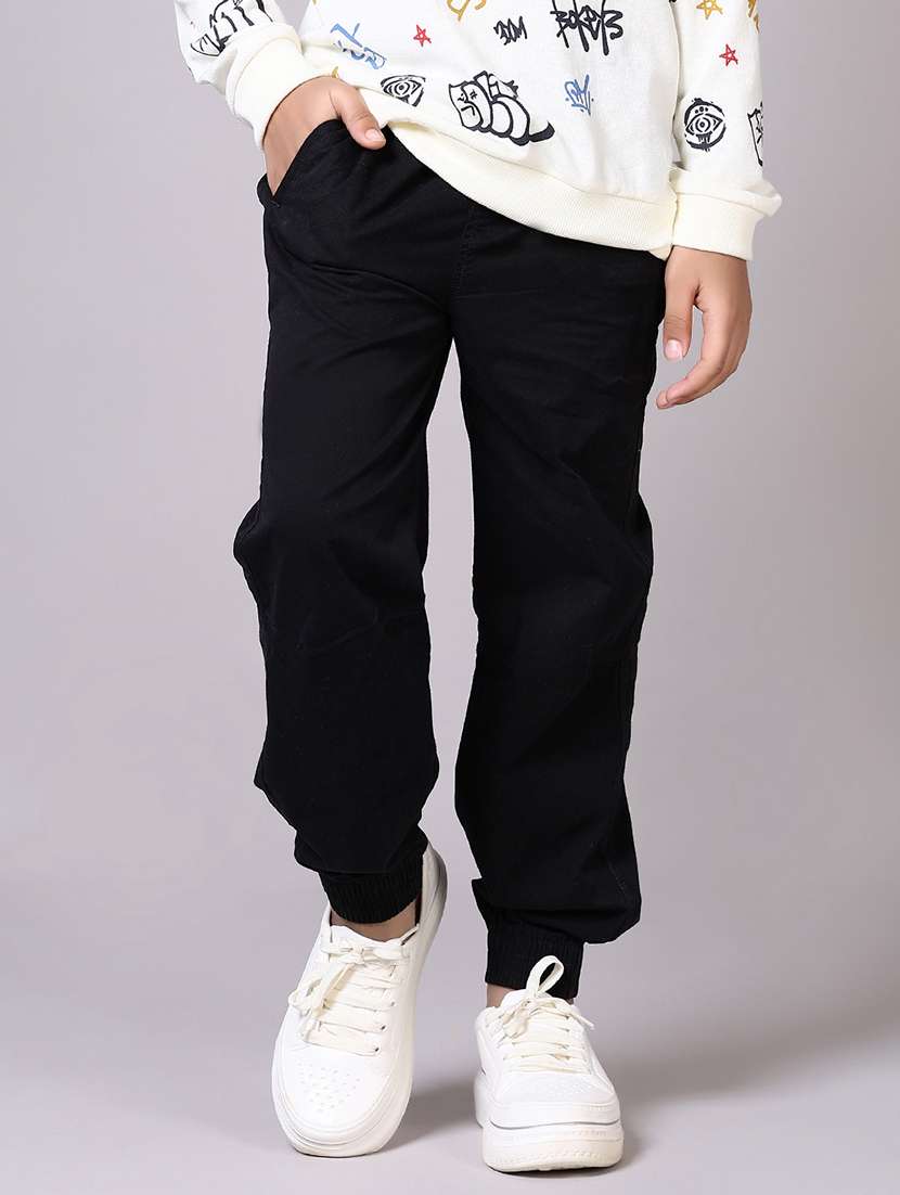 men mid rise solid joggers