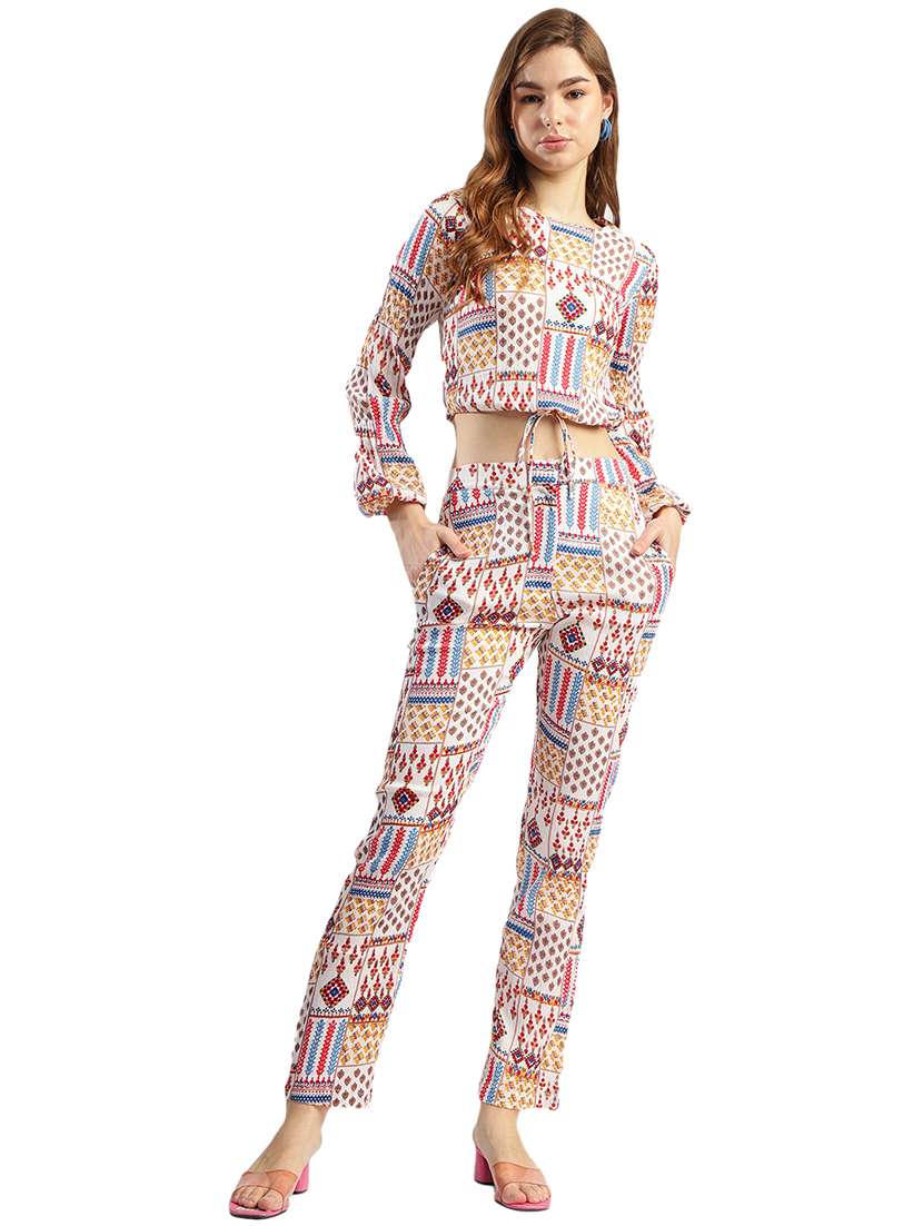 women printed top and trouser co-ord set - 21583565 - Zoom Image - 0