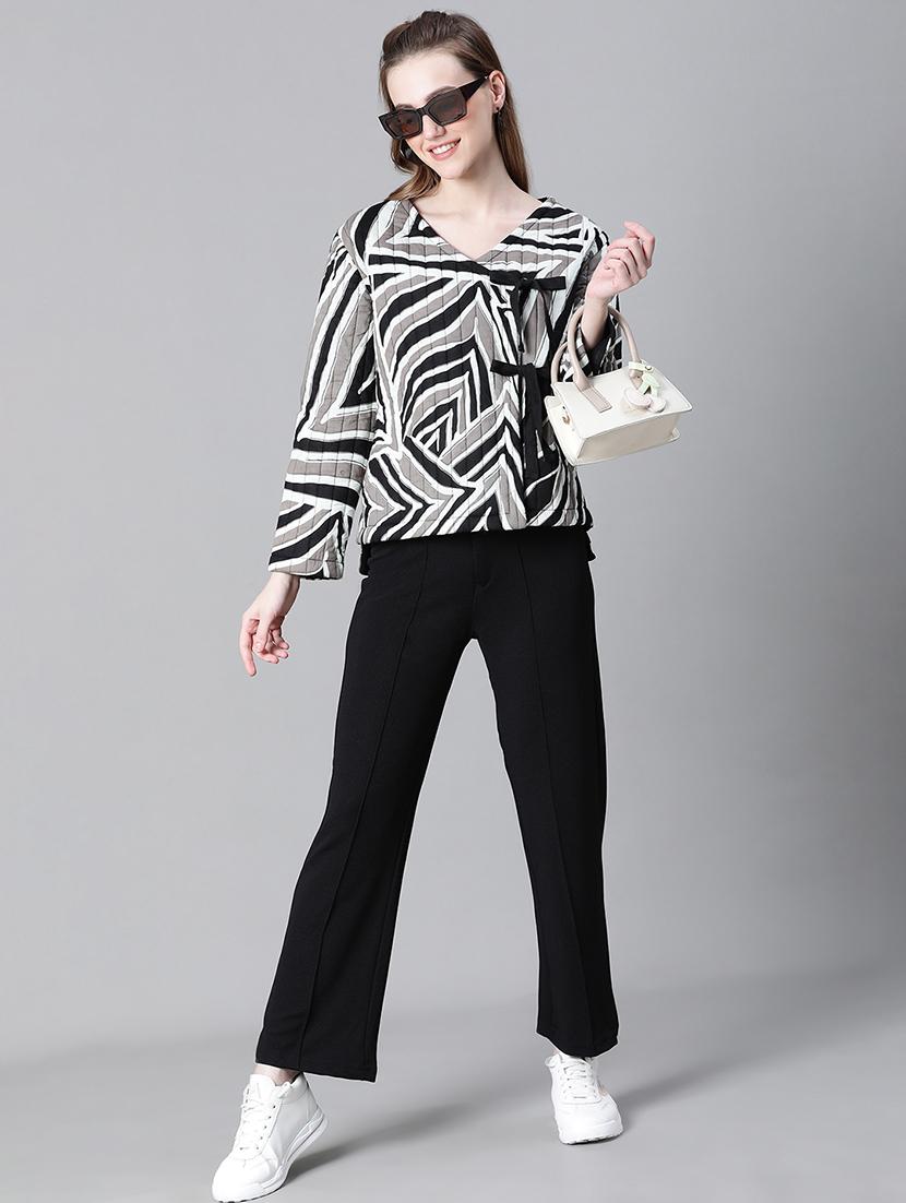 women printed long sleeves jacket - 21584252 - Standard Image - 4