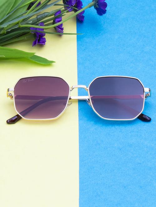 ted smith hexagonal grey sunglasses for men women - 21584817 -  Standard Image - 0