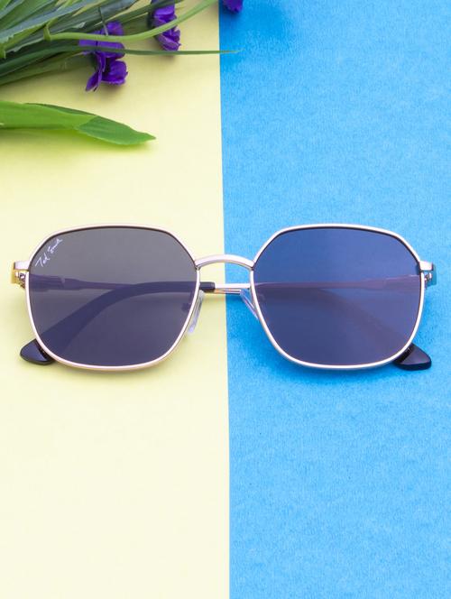 ted smith hexagonal grey sunglasses for men women - 21584837 -  Standard Image - 0