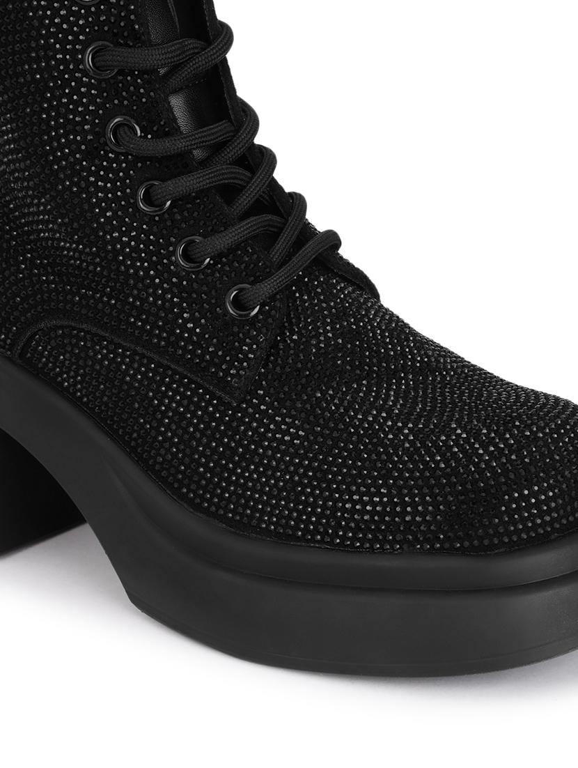 women black sequined ankle boot - 21584844 - Standard Image - 4