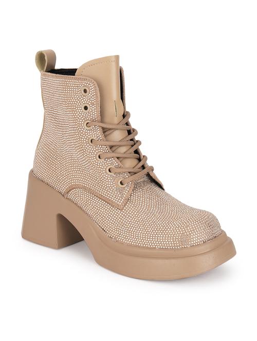 women khaki sequined ankle boot - 21584845 - Standard Image - 0
