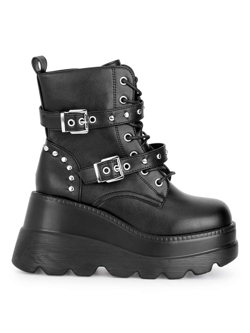 women black solid ankle boot - 21584848 -  Standard Image - 1