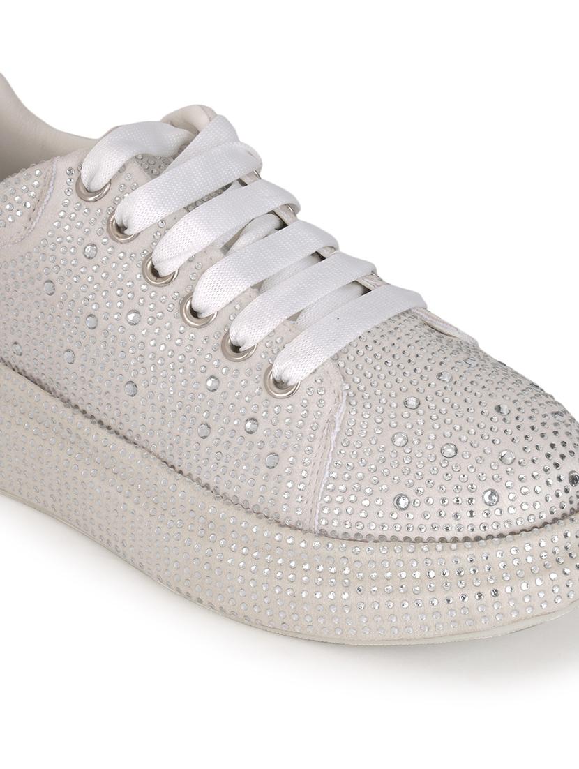 women beige lace-up casual shoe - 21584861 - Standard Image - 4