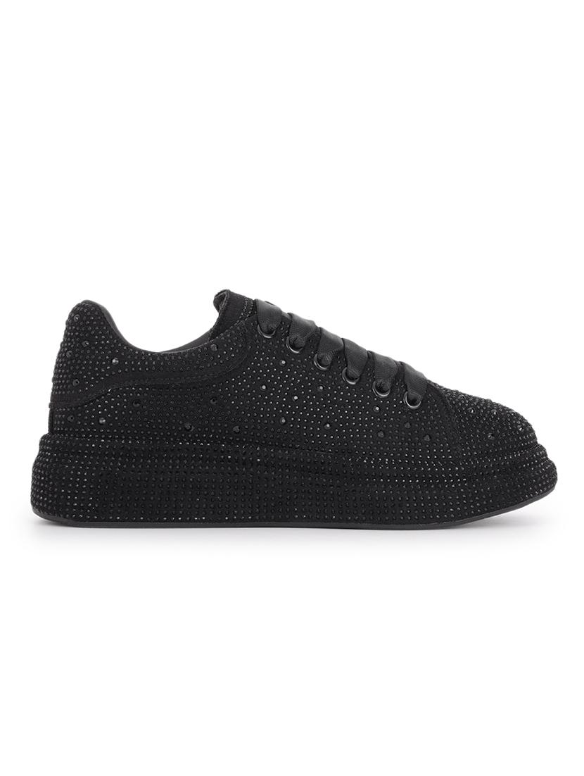 women black lace-up casual shoe - 21584862 - Standard Image - 1
