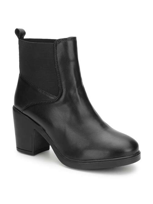 women black solid ankle boot - 21584864 -  Standard Image - 0