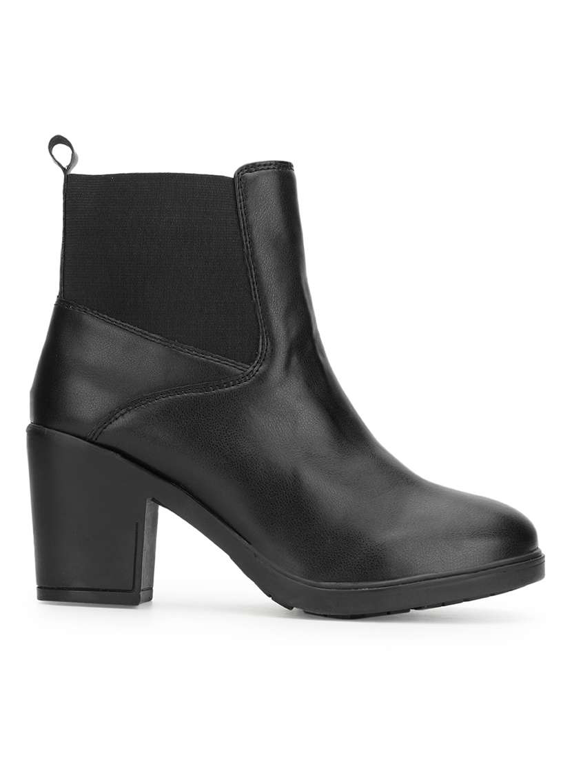 women black solid ankle boot - 21584864 -  Standard Image - 1