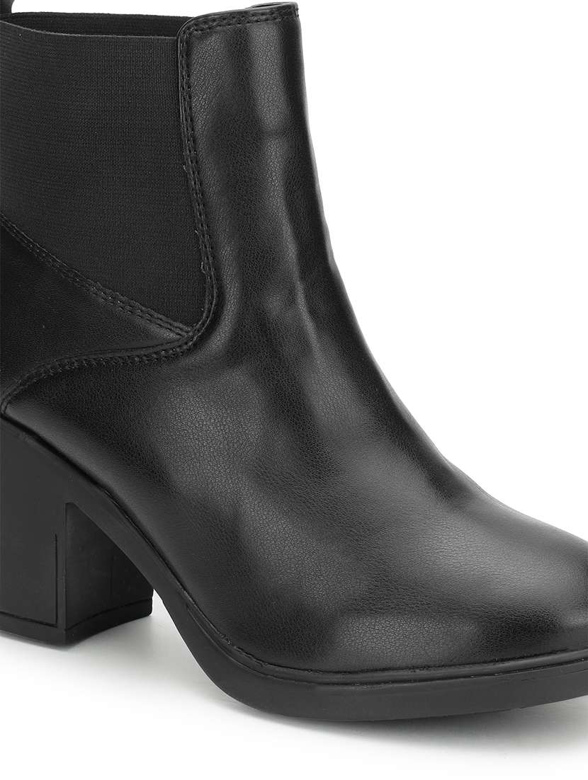 women black solid ankle boot - 21584864 -  Standard Image - 4