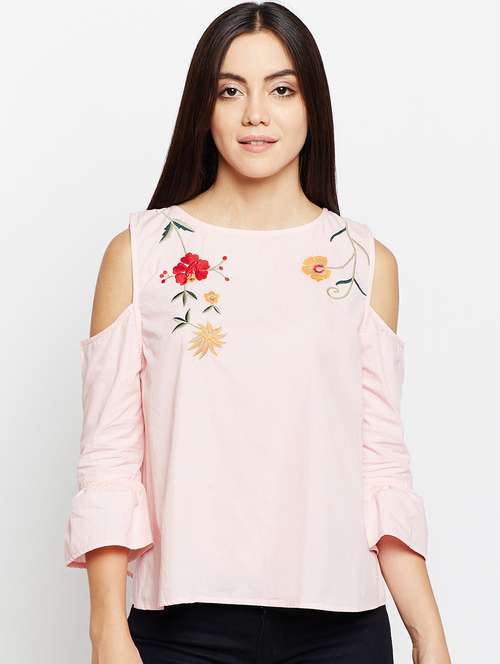 women embroidered round neck top - 21584883 -  Standard Image - 0