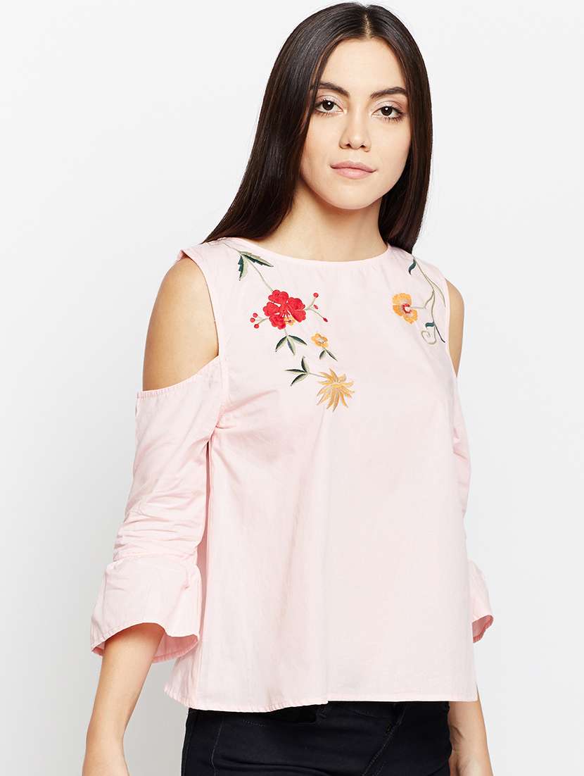 women embroidered round neck top - 21584883 -  Standard Image - 1