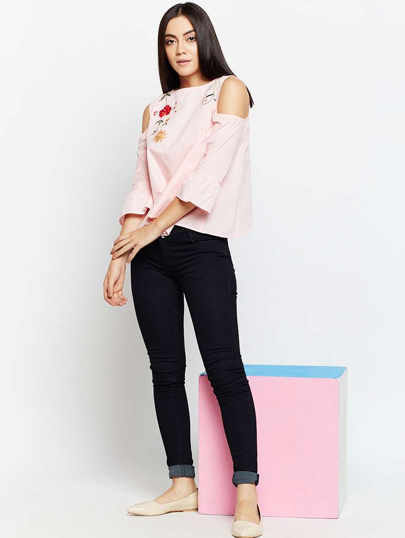 women embroidered round neck top - 21584883 -  Standard Image - 4