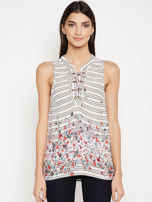 off white viscose regular top - 21584911 -  Standard Image - 0