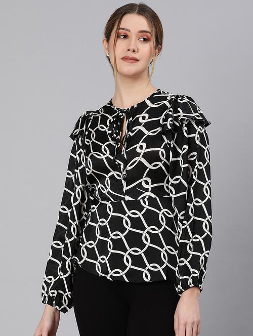 black polyester regular top - 21584913 - Standard Image - 0