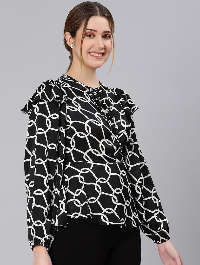 black polyester regular top - 21584913 - Standard Image - 1
