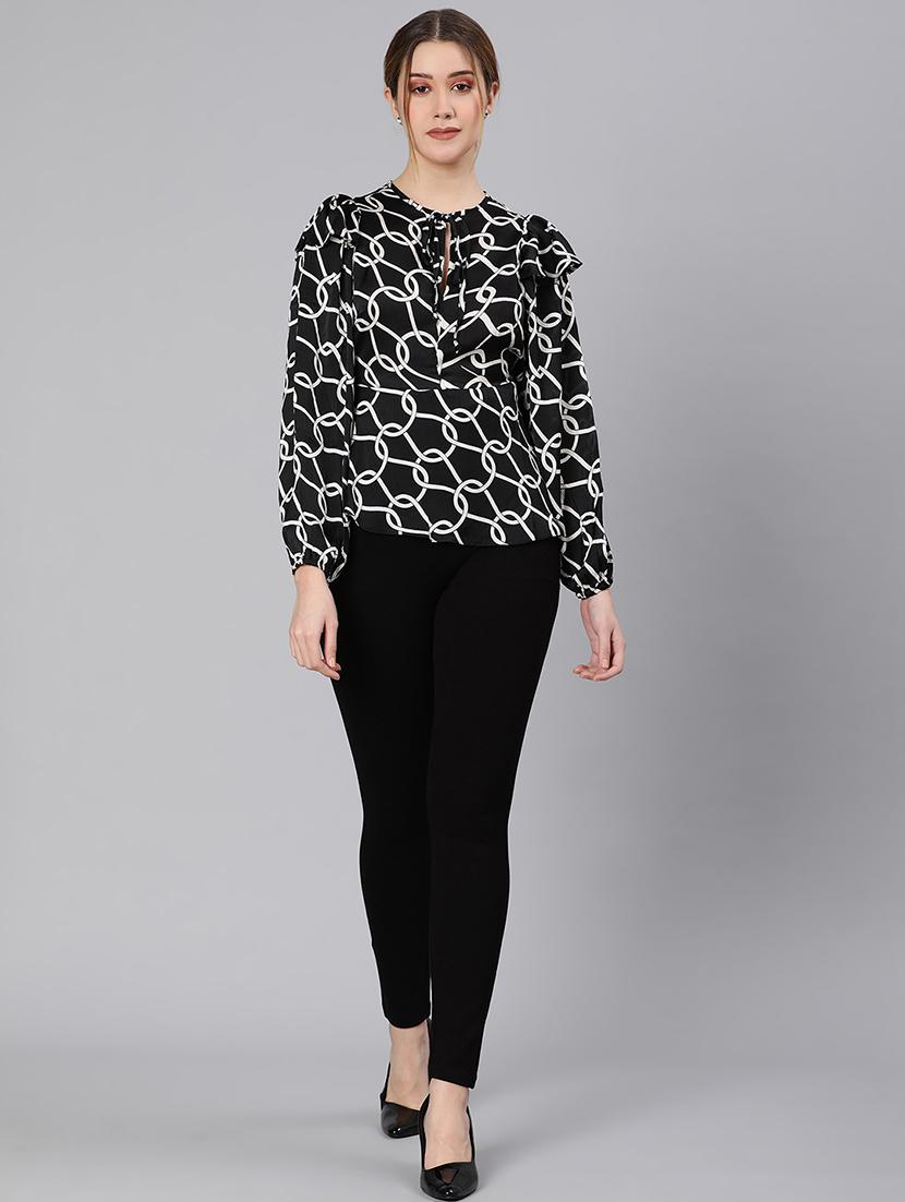 black polyester regular top - 21584913 - Standard Image - 4