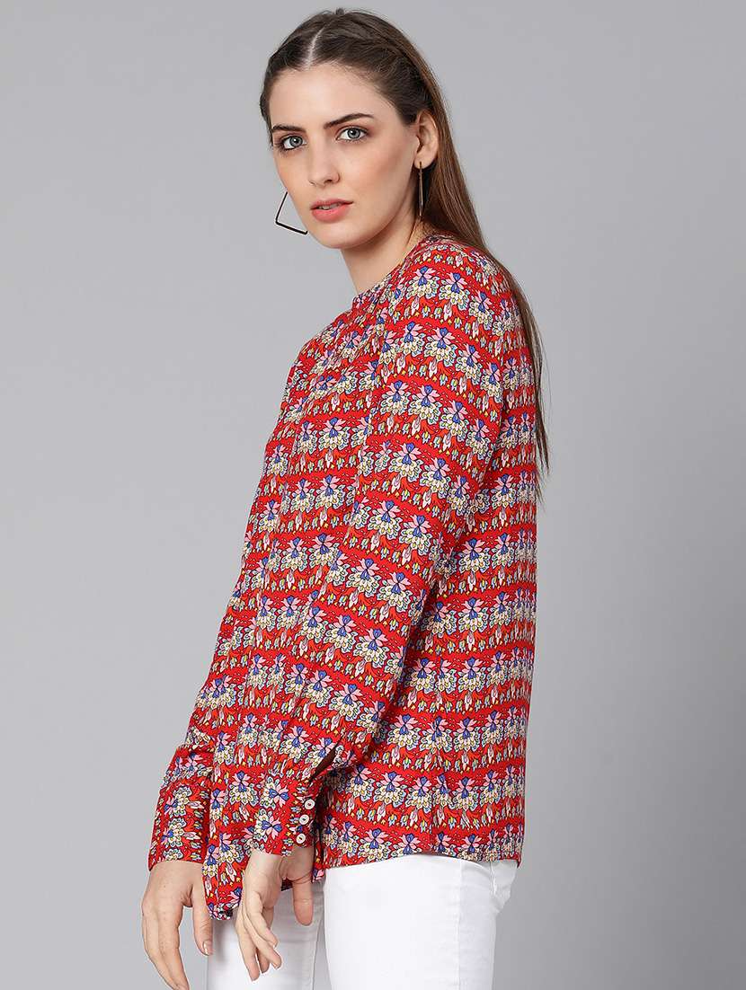 women printed long sleeves top - 21584919 -  Standard Image - 1